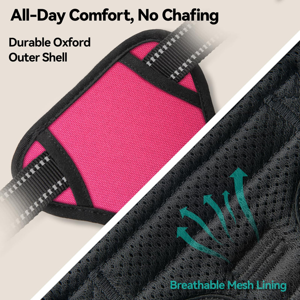 PHOEPET No Pull Dog Harness for Small Puppies – Reflective Front Clip Vest with 2 Leash Rings and Handle (XS, Pink)