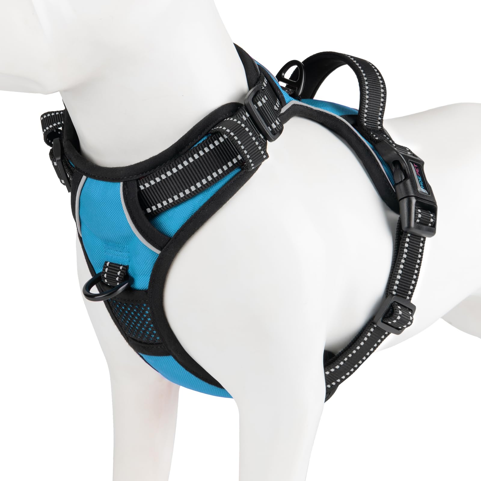 PHOEPET No Pull Dog Harness for Small Puppies: XS Blue Reflective Vest with Dual Clips and Handle