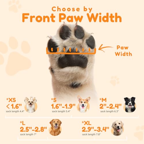 PICK FOR LIFE Non Slip Dog Socks for Senior Dogs - Anti-Lick Paw Protection with Grippers (Grey, XL)