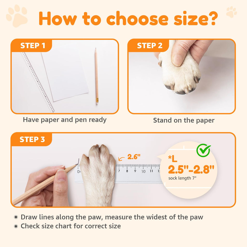PICK FOR LIFE Non Slip Dog Socks for Senior Dogs - Anti-Lick Paw Protection with Grippers (Grey, XL)