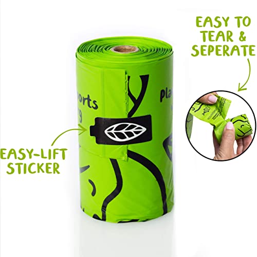 Planet Poop Home Compostable Dog Poop Bags - Extra-Long with Handles, 120 Count, Unscented, Plant-Based, Leakproof