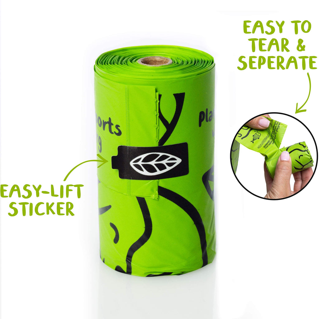 Planet Poop Home Compostable Dog Poop Bags - Extra-Long with Handles, 120 Count, Unscented, Plant-Based, Leakproof