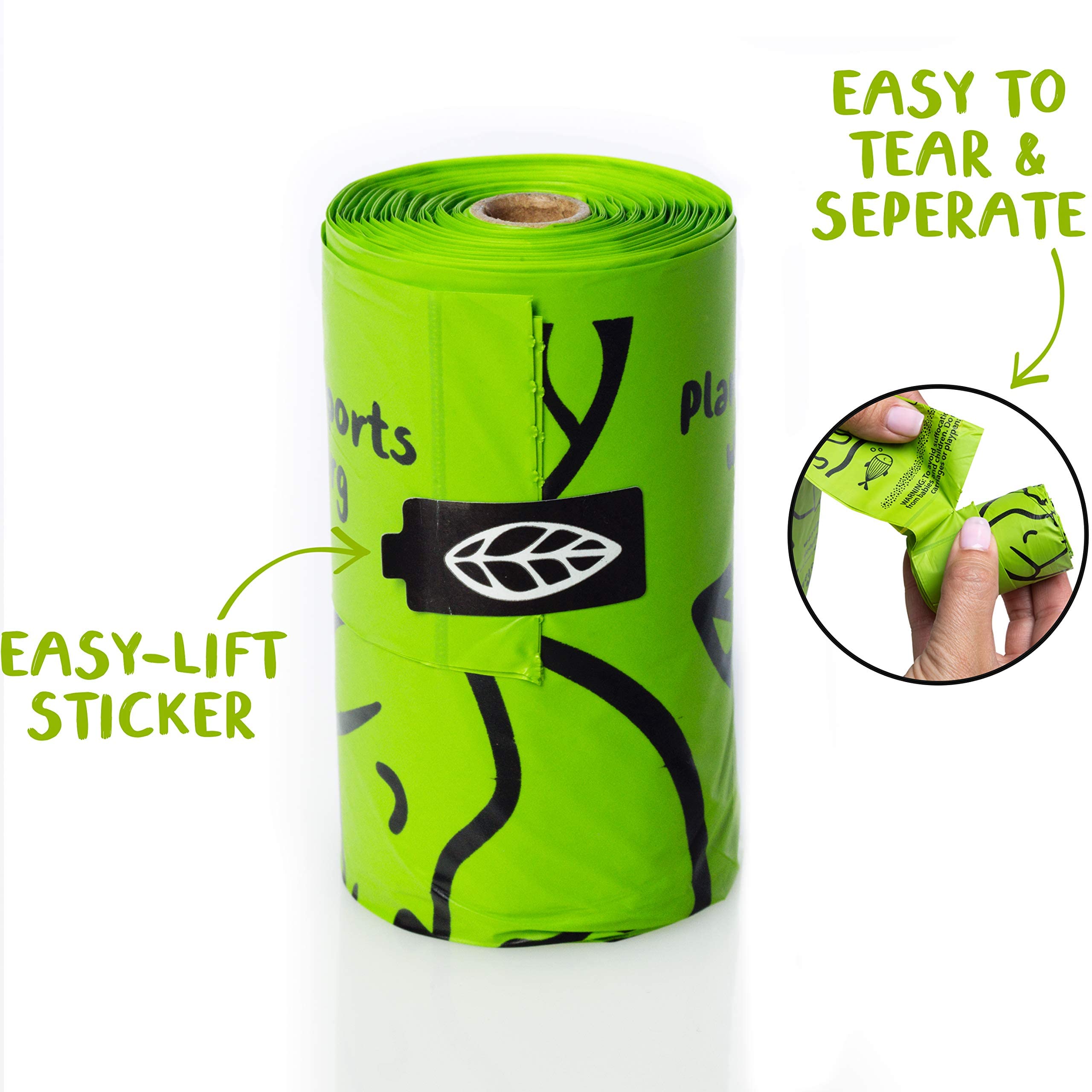 Planet Poop Home Compostable Dog Poop Bags - Extra-Long with Handles, 120 Count, Unscented, Plant-Based, Leakproof