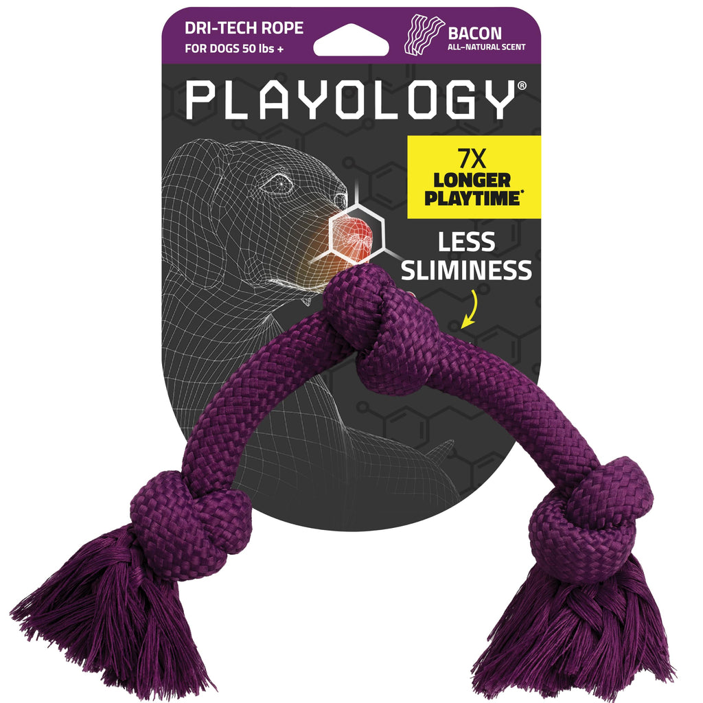 Playology Dri-Tech Rope: Bacon-Scented Jumbo Tug Toy for Medium Dogs (Up to 50 lbs)