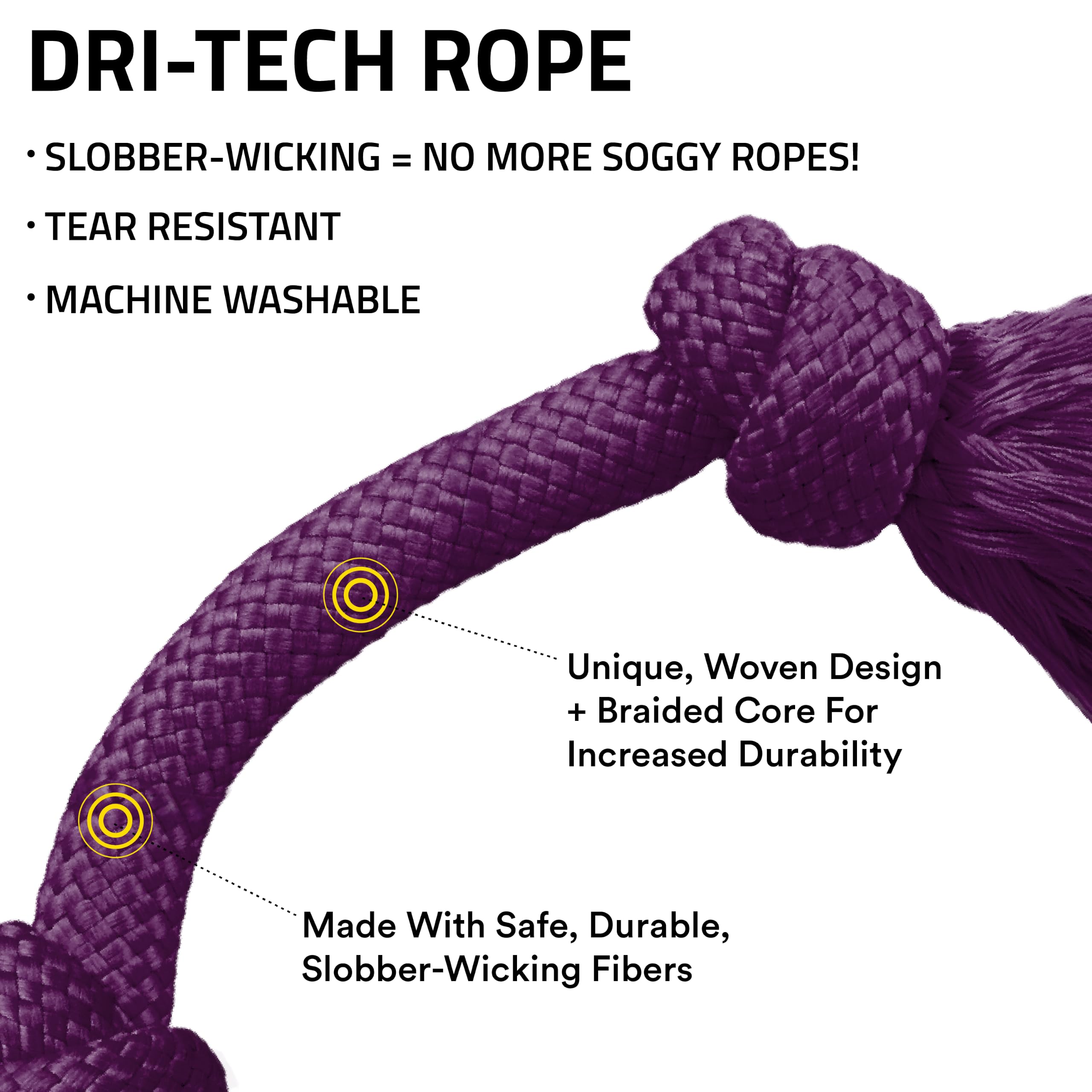 Playology Dri-Tech Rope: Bacon-Scented Jumbo Tug Toy for Medium Dogs (Up to 50 lbs)