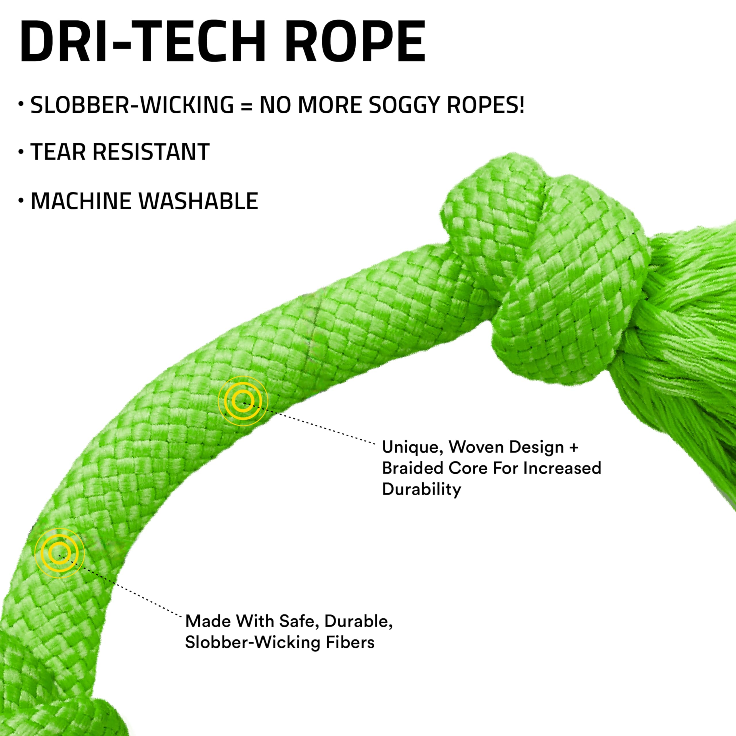 Playology Dri-Tech Rope Tug of War Toy for Large Dogs - Sweet Potato Scented Jumbo Rope