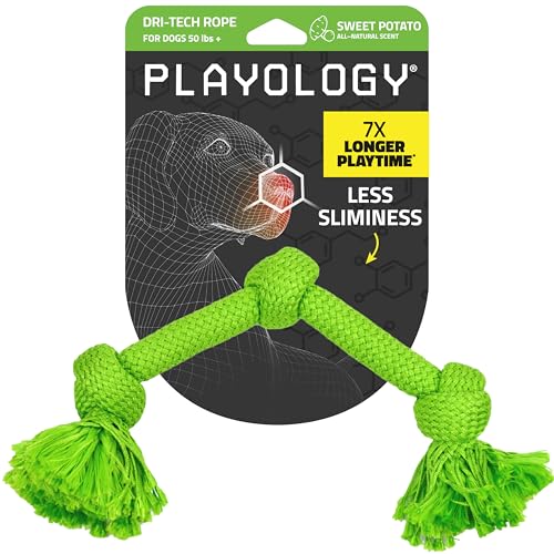 Playology Dri-Tech Rope Tug of War Toy for Large Dogs - Sweet Potato Scented Jumbo Rope