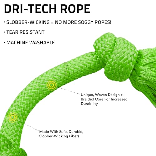Playology Dri-Tech Rope Tug of War Toy for Large Dogs - Sweet Potato Scented Jumbo Rope