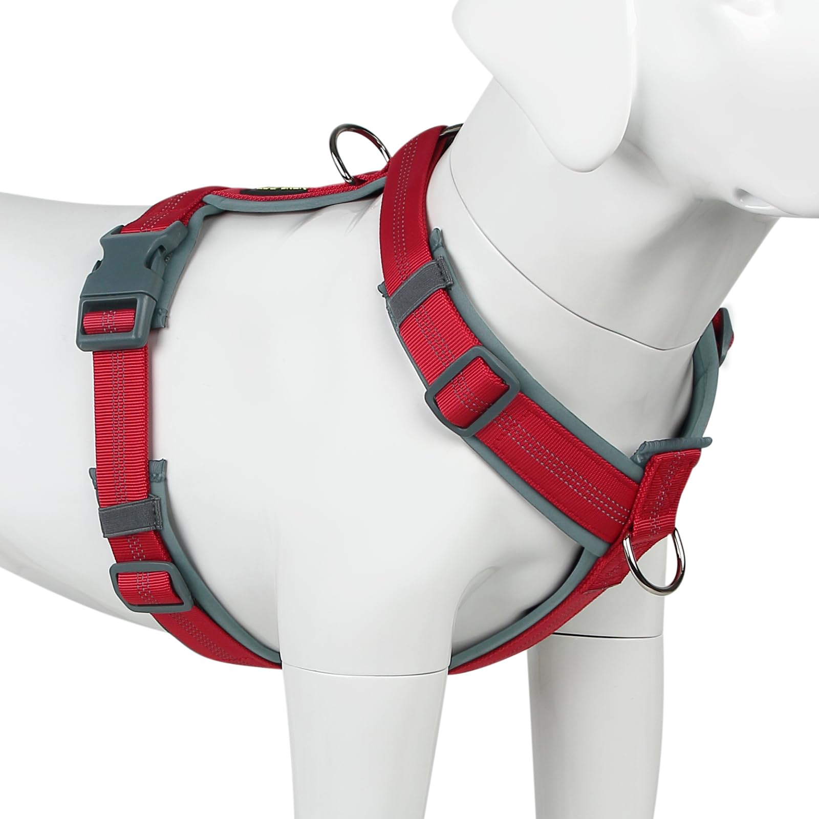 Plutus Pet No Pull Dog Harness - Red, Size S: Adjustable Nylon Vest with Reflective Strips for Small Dogs