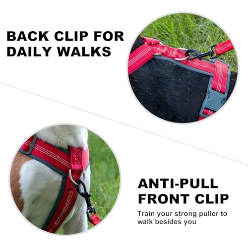 Plutus Pet No Pull Dog Harness - Red, Size S: Adjustable Nylon Vest with Reflective Strips for Small Dogs