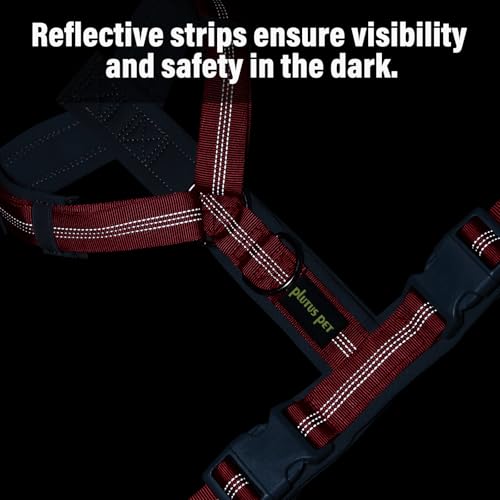 Plutus Pet No Pull Dog Harness - Red, Size S: Adjustable Nylon Vest with Reflective Strips for Small Dogs