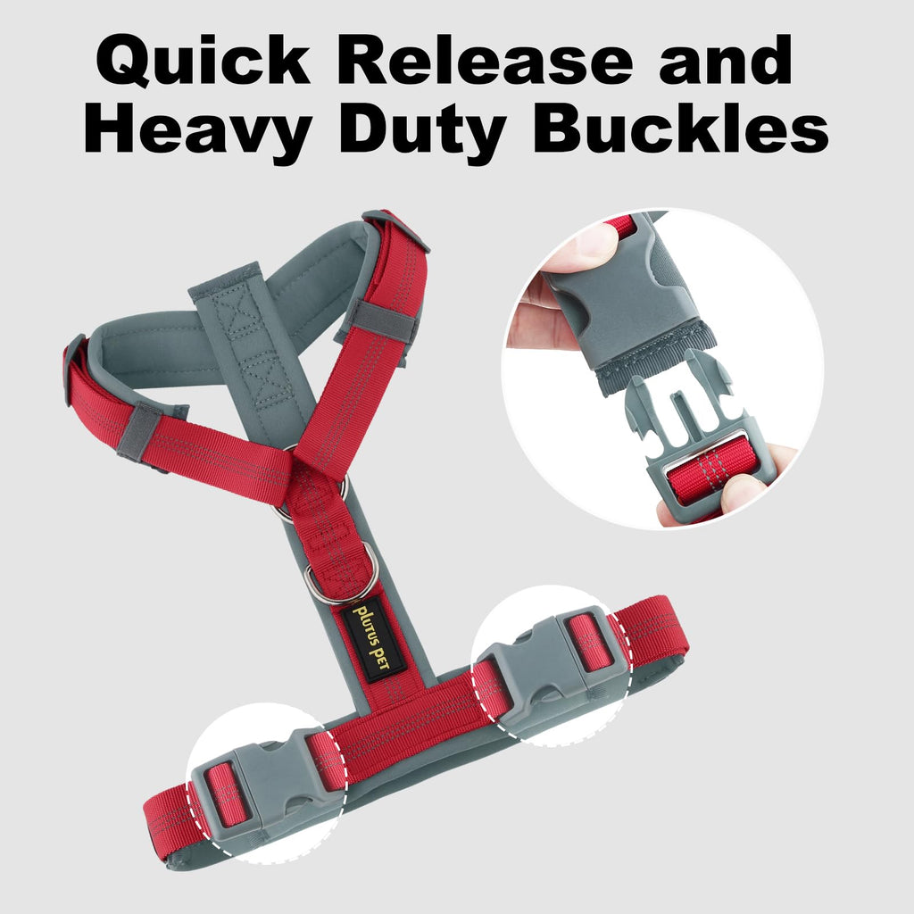 Plutus Pet No Pull Dog Harness - Red, Size S: Adjustable Nylon Vest with Reflective Strips for Small Dogs
