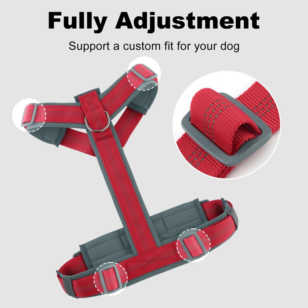 Plutus Pet No Pull Dog Harness - Red, Size S: Adjustable Nylon Vest with Reflective Strips for Small Dogs