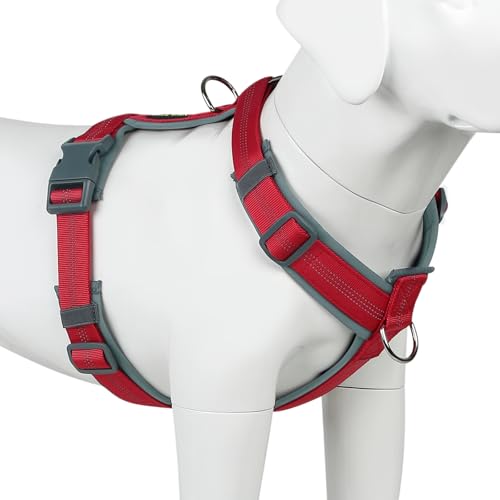 Plutus Pet No Pull Dog Harness - Red, Size S: Adjustable Nylon Vest with Reflective Strips for Small Dogs