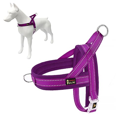 PLUTUS PET No-Pull Dog Harness - Size L Purple - Breathable Mesh, Reflective, Quick-Fit Vest Harness for Dogs