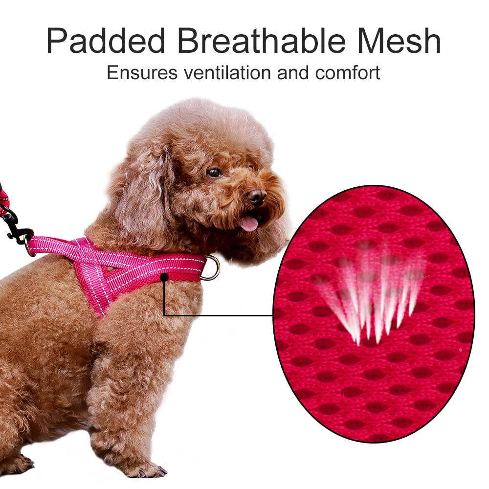 Plutus Pet No Pull Dog Harness - XL Pink, Breathable Mesh, Escape-Proof, Reflective, Quick Fit