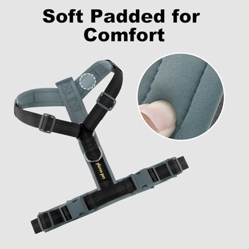 Plutus Pet No Pull Dog Harness – Adjustable Nylon Vest with Reflective Strips, Size M Black