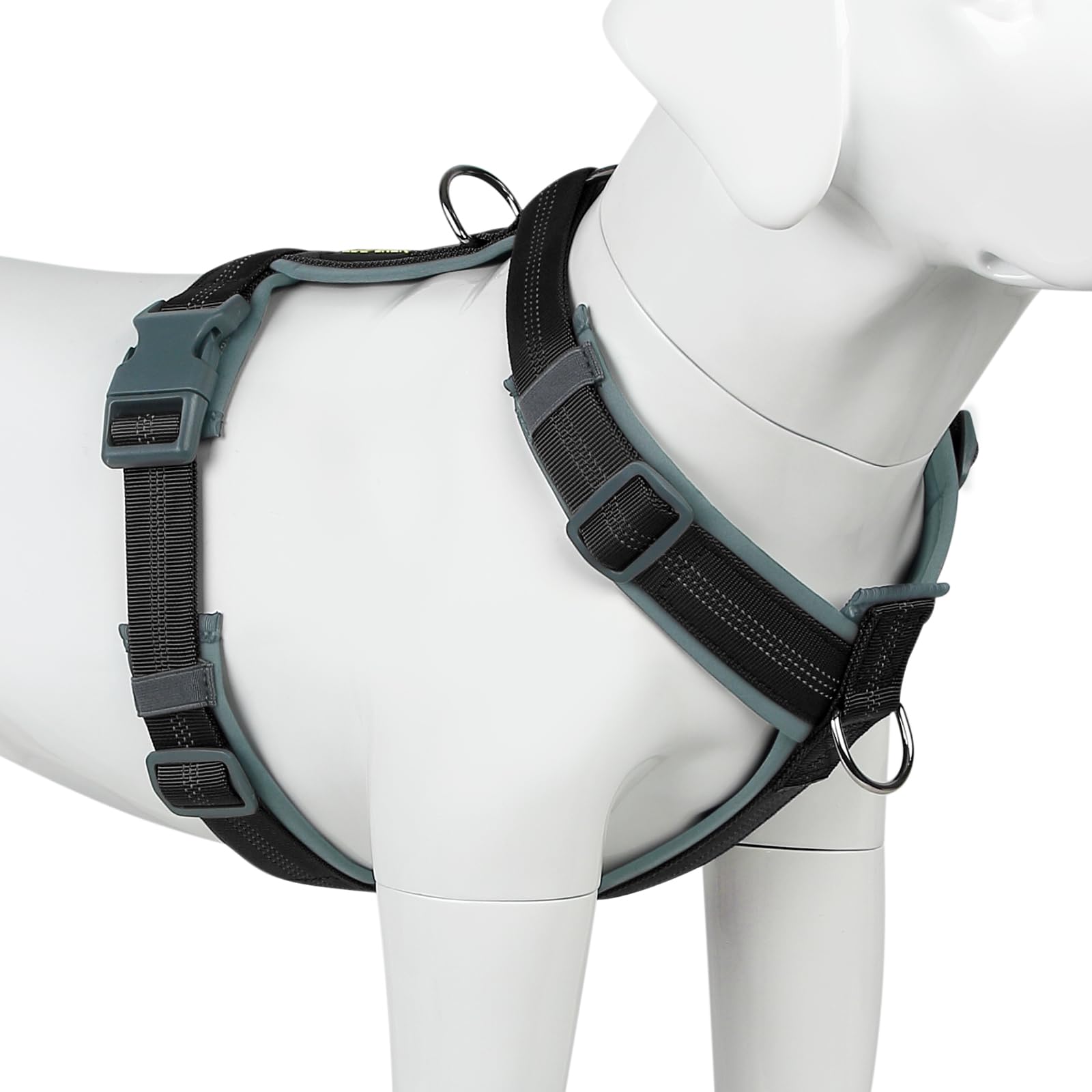 Plutus Pet No Pull Dog Harness – Adjustable Nylon Vest with Reflective Strips, Size M Black