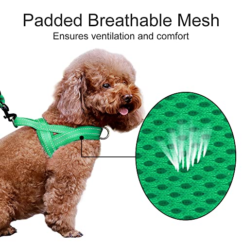 Plutus Pet No Pull Dog Harness Size L Green – Breathable Mesh, Reflective, Step-In Design