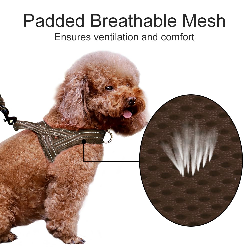Plutus Pet No Pull Dog Harness with Breathable Mesh, Reflective, Quick Fit - Size M Chocolate