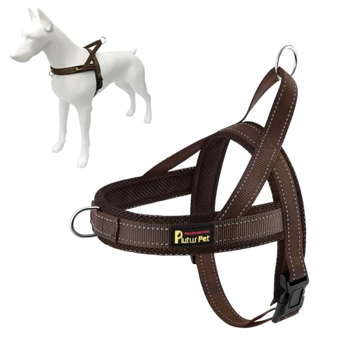 Plutus Pet No Pull Dog Harness with Breathable Mesh, Reflective, Quick Fit - Size M Chocolate