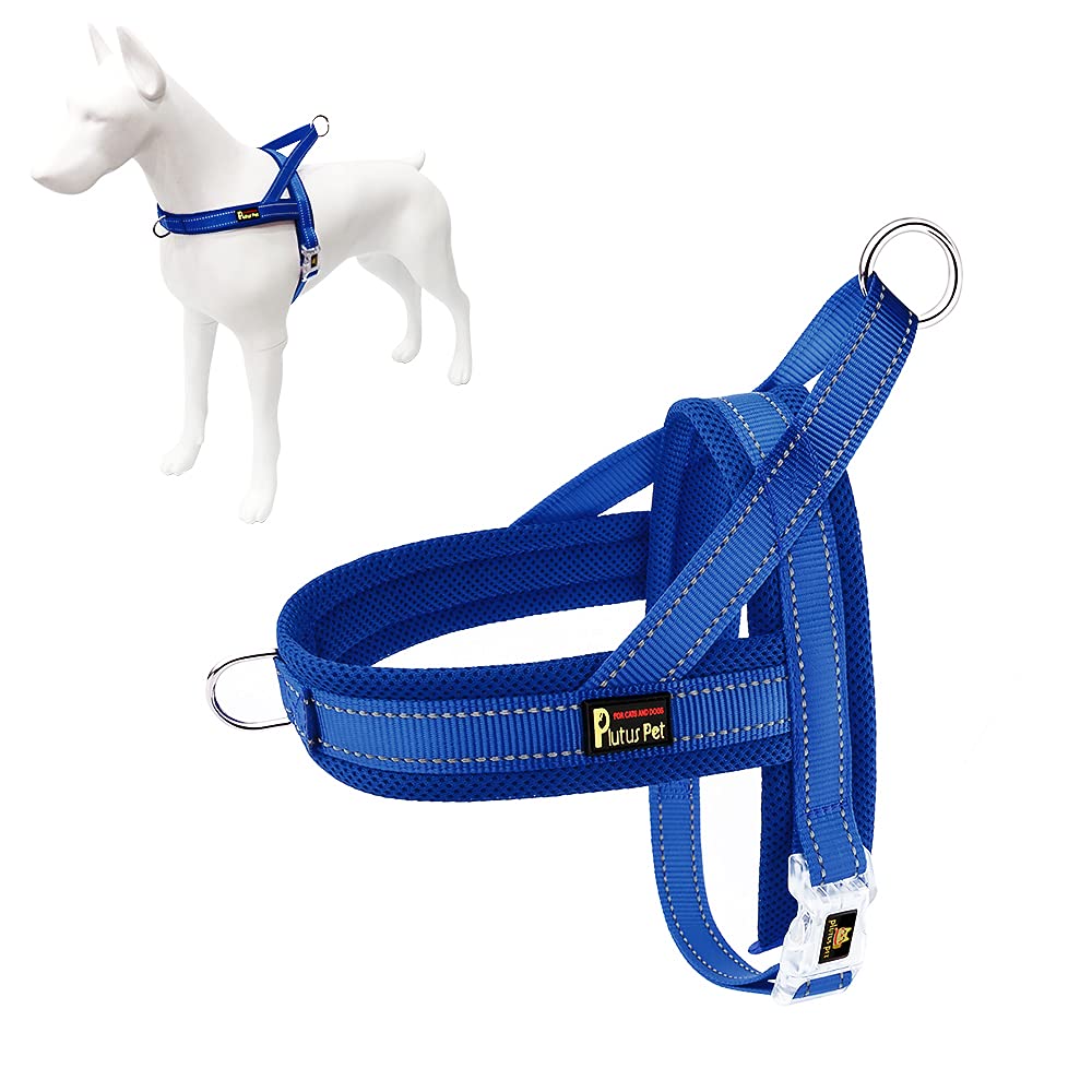Plutus Pet No Pull Dog Harness XS Navy Blue – Breathable Mesh, Reflective, Quick-Fit Step-In for Small Dogs