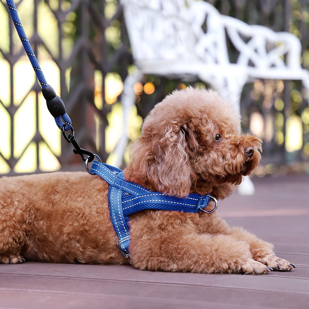 Plutus Pet No Pull Dog Harness XXS Navy Blue – Breathable Mesh Padded Reflective Vest Harness for Small Dogs