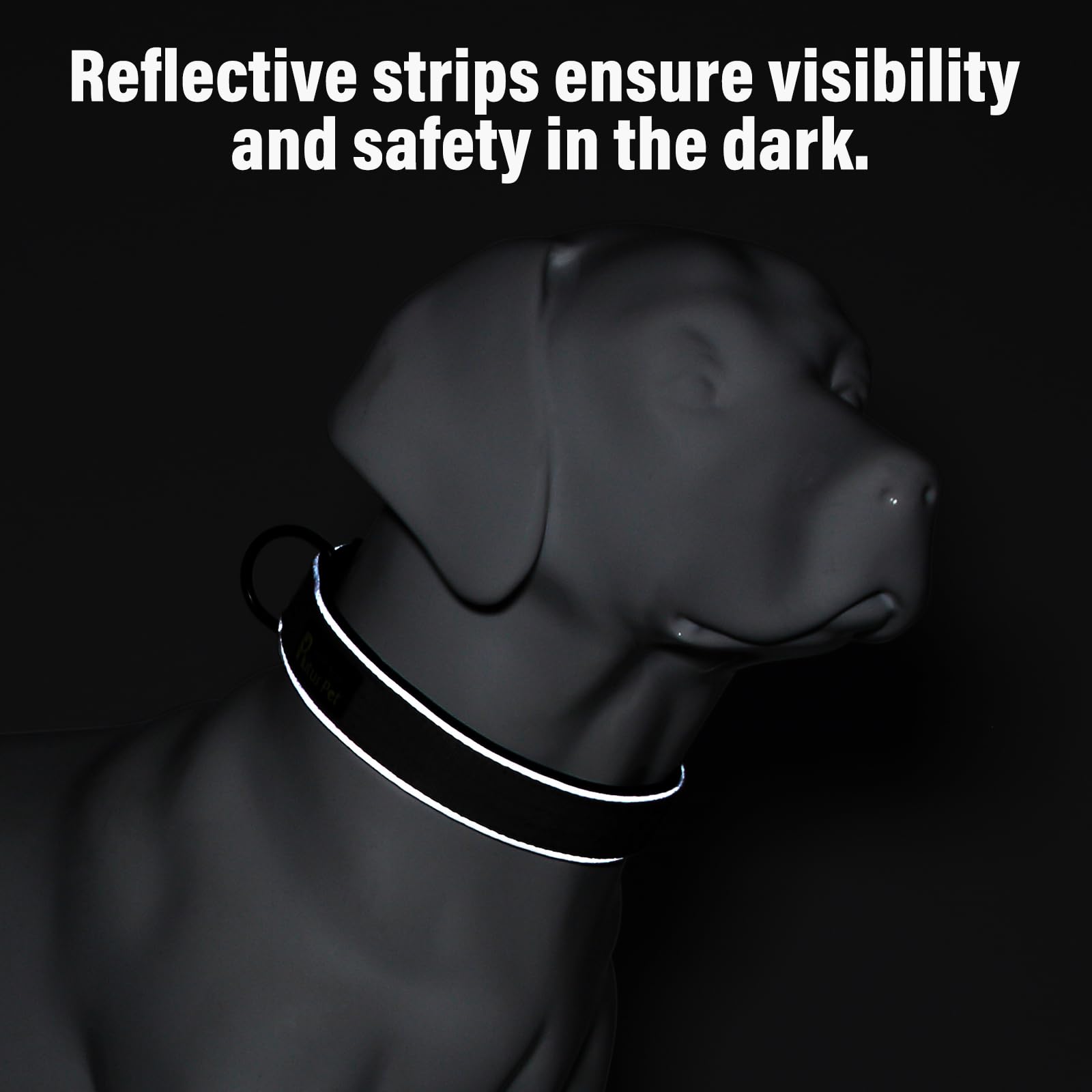 Plutus Pet Tactical Dog Collar - Reflective, Adjustable, Heavy Duty Nylon with Neoprene Padding (Red, Size S)