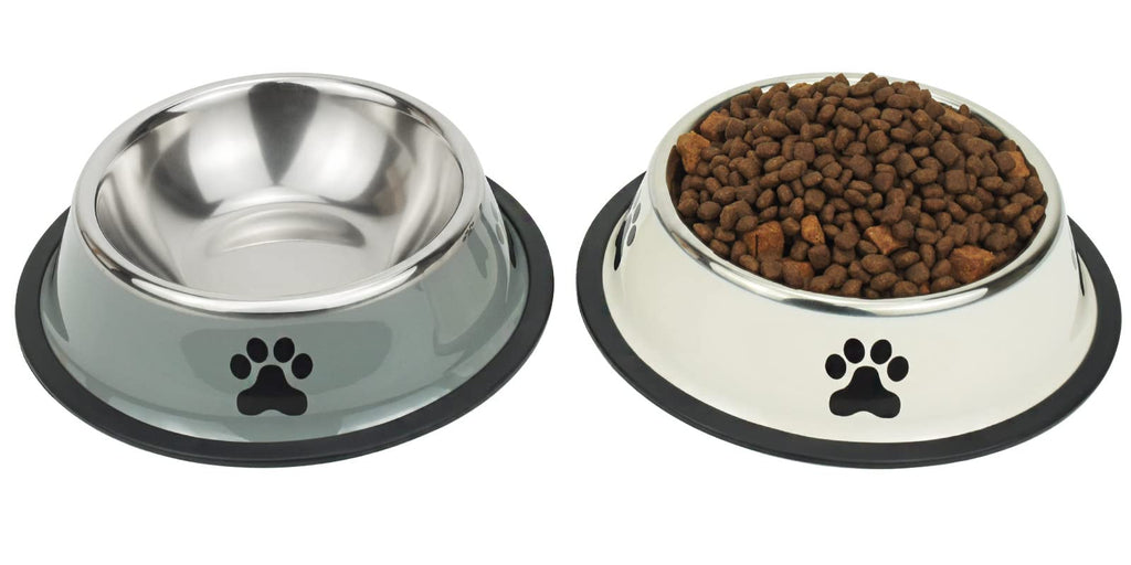 Podinor Stainless Steel Dog Bowls 2-Pack – Non-Slip, Stackable, Dishwasher Safe for Small, Medium, Large Dogs