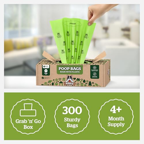 Pogi's Compostable Poop Bags – Extra-Large, Plant-Based, Leak-Proof (300-Count Single Roll)