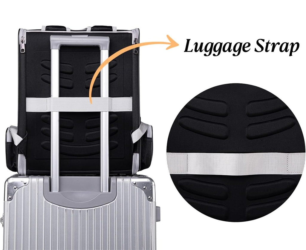 Pollason Pet Backpack Carrier for Cats and Small Dogs up to 15 lbs - Collapsible Travel Backpack with Mesh Ventilation (Black)