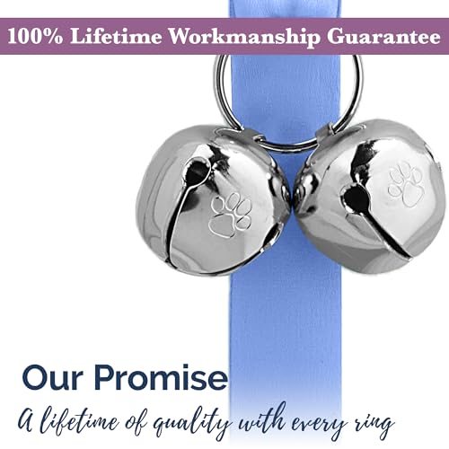 PoochieBells Hydrangea Dog Door Bells - Paw-Safe Steel Bells for Potty Training, Handmade in USA with Training Guide