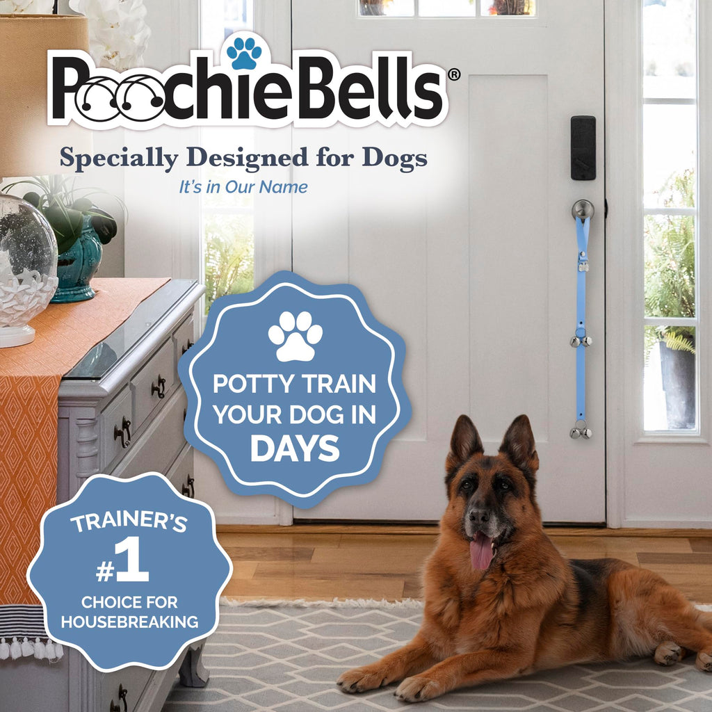 PoochieBells Hydrangea Dog Door Bells - Paw-Safe Steel Bells for Potty Training, Handmade in USA with Training Guide