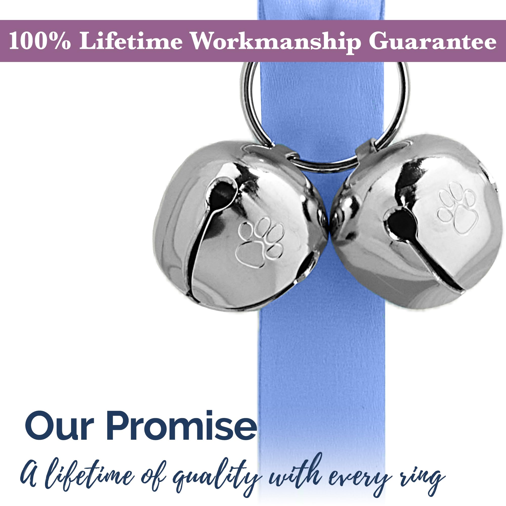PoochieBells Hydrangea Dog Door Bells - Paw-Safe Steel Bells for Potty Training, Handmade in USA with Training Guide