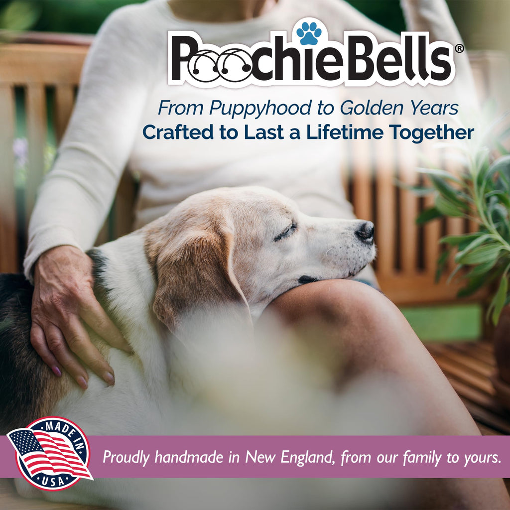 PoochieBells Hydrangea Dog Door Bells - Paw-Safe Steel Bells for Potty Training, Handmade in USA with Training Guide