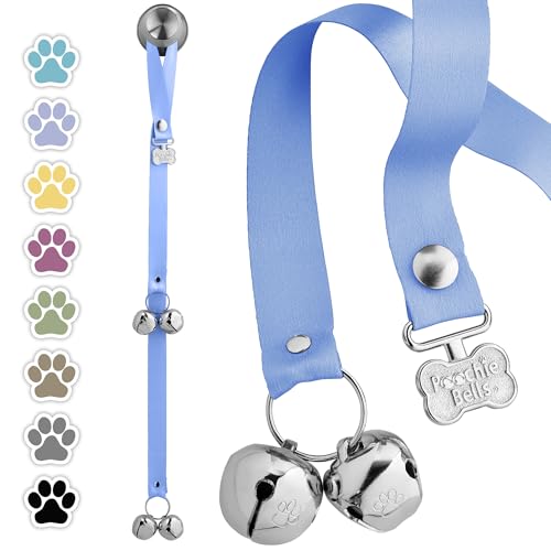 PoochieBells Hydrangea Dog Door Bells - Paw-Safe Steel Bells for Potty Training, Handmade in USA with Training Guide