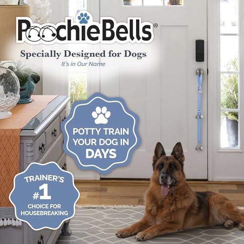 PoochieBells Hydrangea Dog Door Bells - Paw-Safe Steel Bells for Potty Training, Handmade in USA with Training Guide