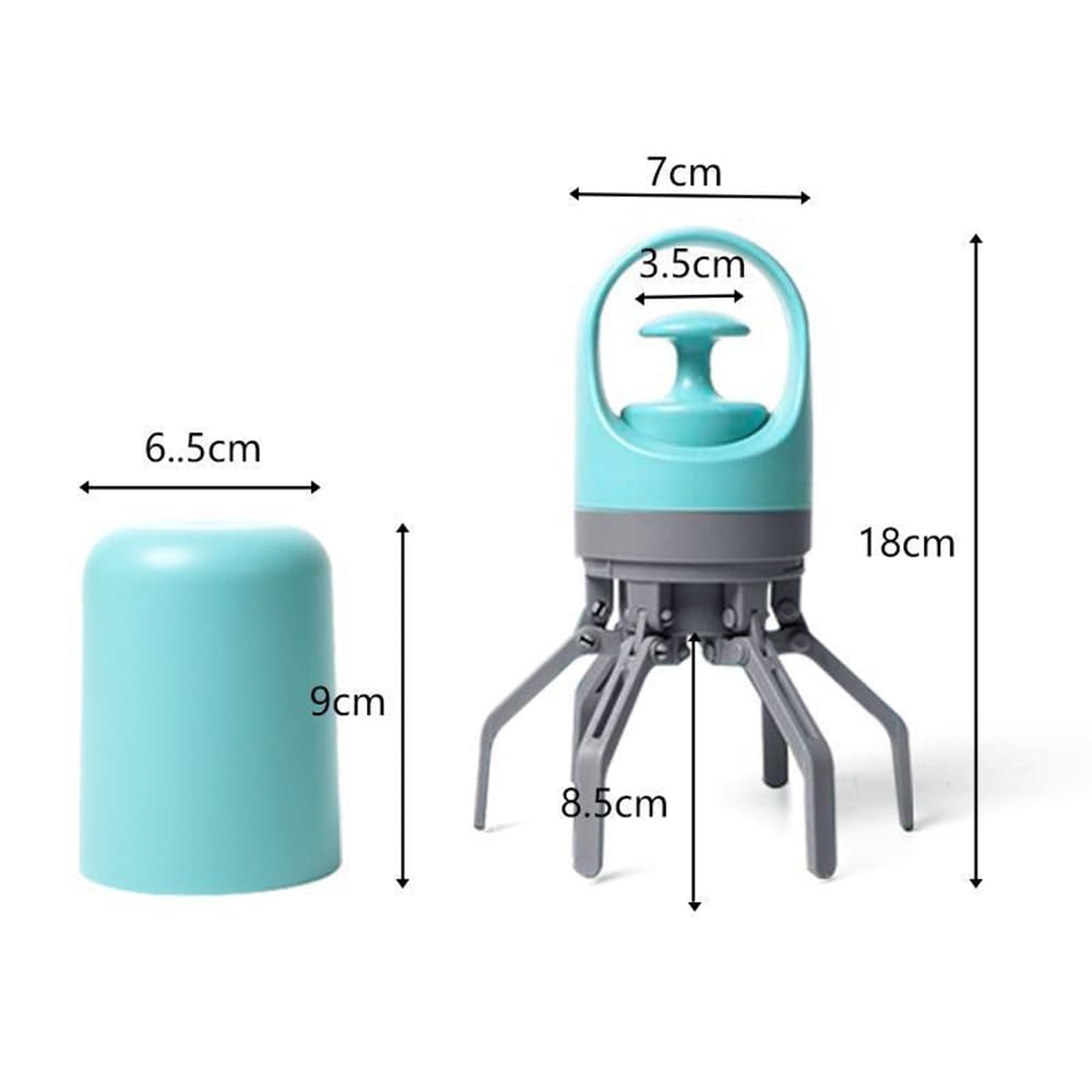 Portable Pooper Scooper with Built-in Bag Dispenser and 120 Bags – Non-Touch Pickup Claw