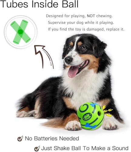 POTING Giggle Ball for Dogs 2 Pack - Interactive Squeaky Toy with Funny Sound, 3.14 Inch