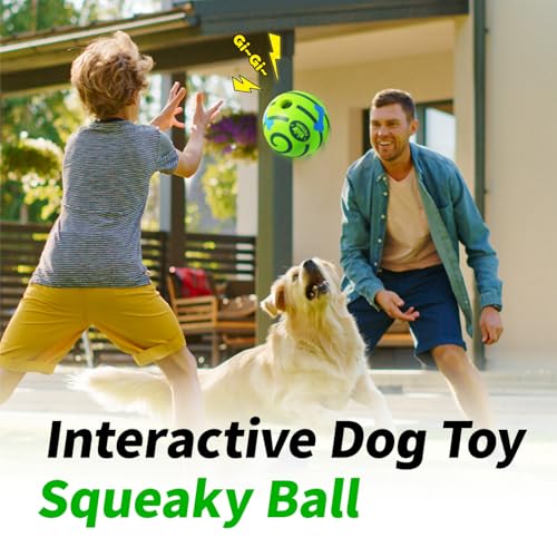POTING Giggle Ball for Dogs 2 Pack - Interactive Squeaky Toy with Funny Sound, 3.14 Inch