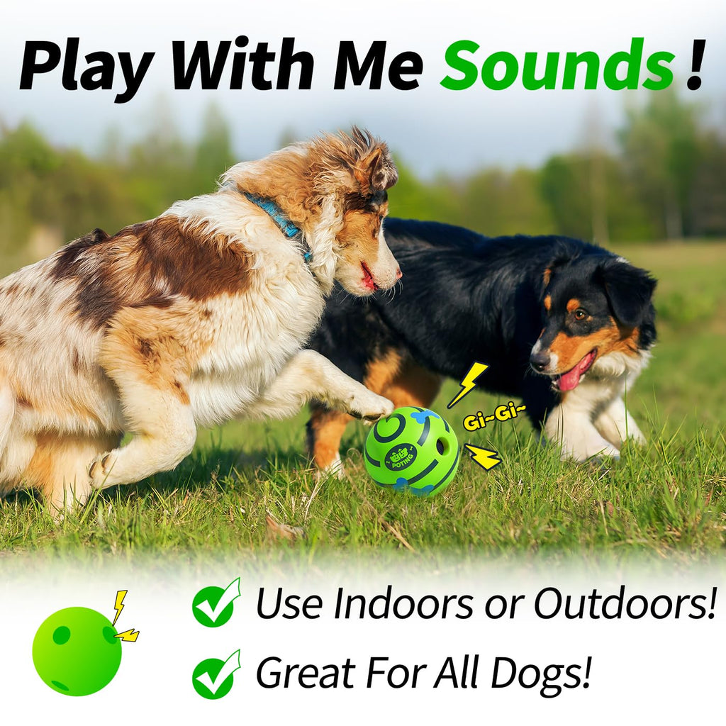 POTING Giggle Ball for Dogs 2 Pack - Interactive Squeaky Toy with Funny Sound, 3.14 Inch