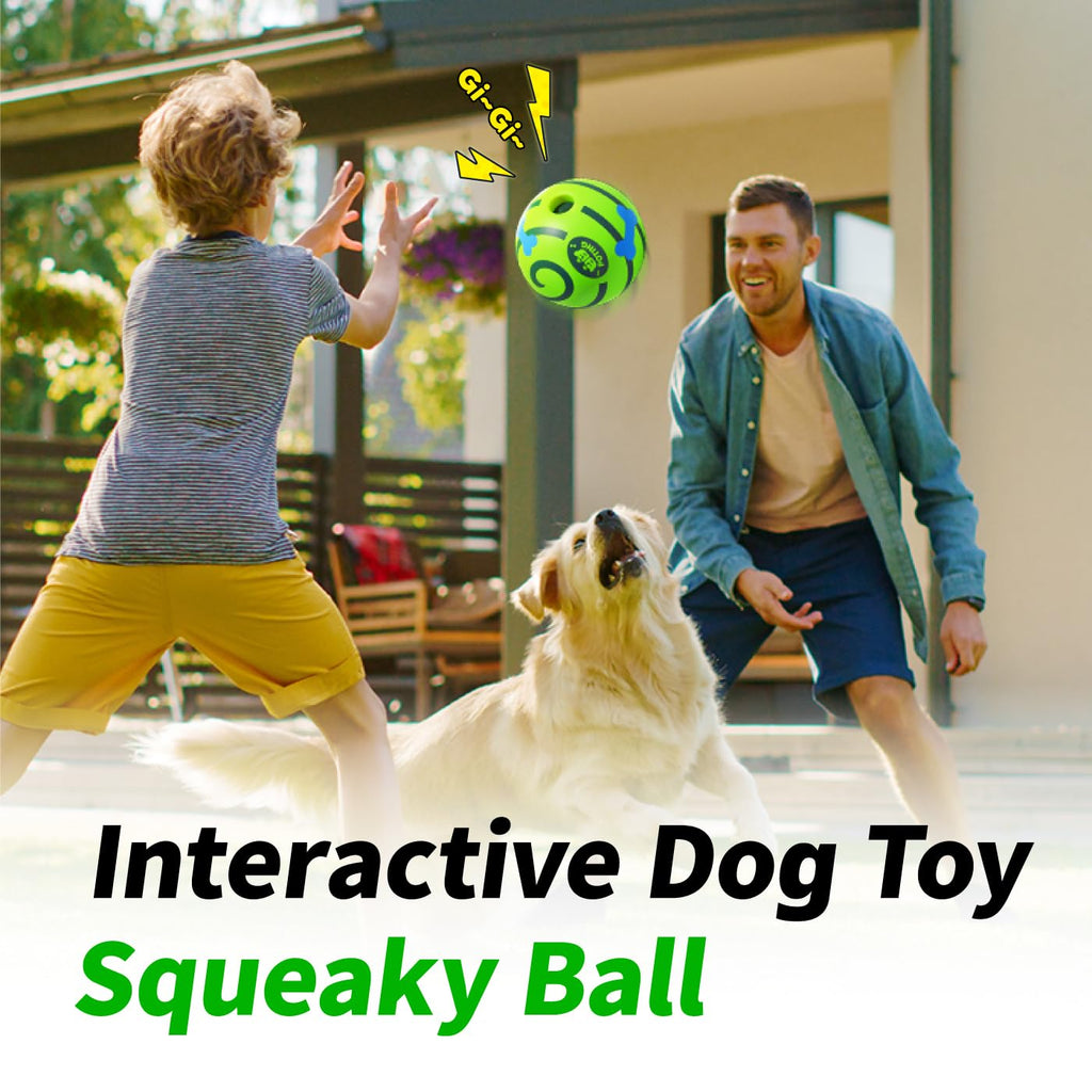 POTING Giggle Ball for Dogs 2 Pack - Interactive Squeaky Toy with Funny Sound, 3.14 Inch