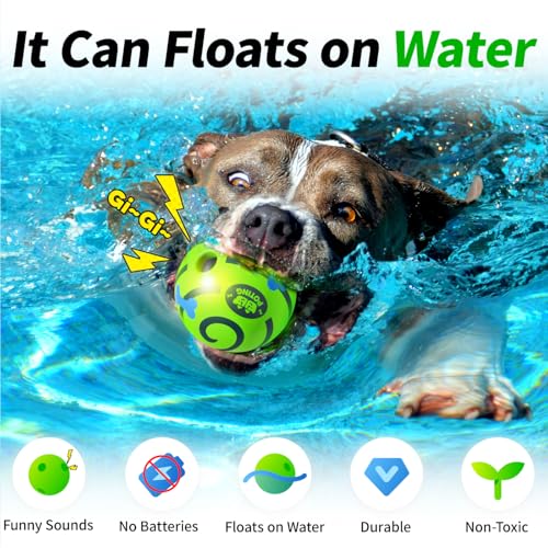 POTING Giggle Ball for Dogs 2 Pack - Interactive Squeaky Toy with Funny Sound, 3.14 Inch