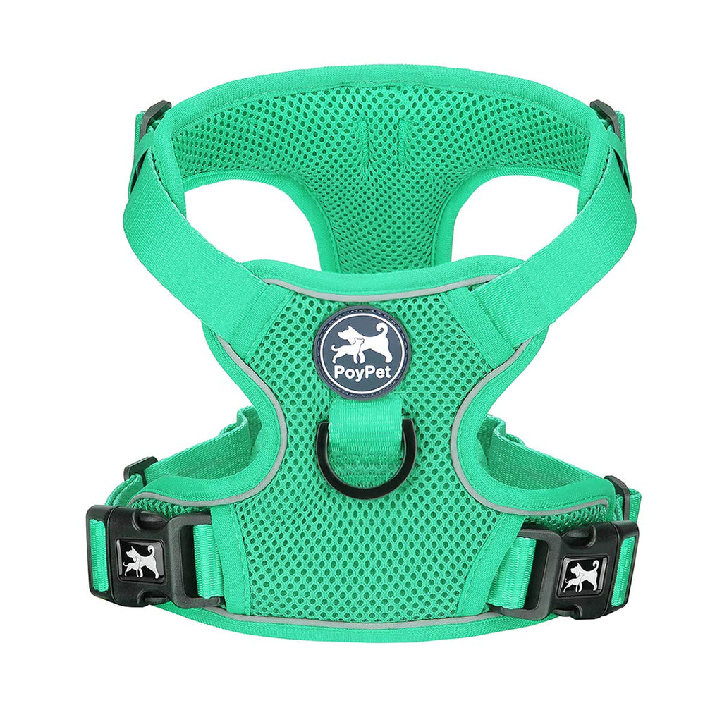 PoyPet Small Dog Harness - Reflective, Breathable Mesh, Mint Green, Size S