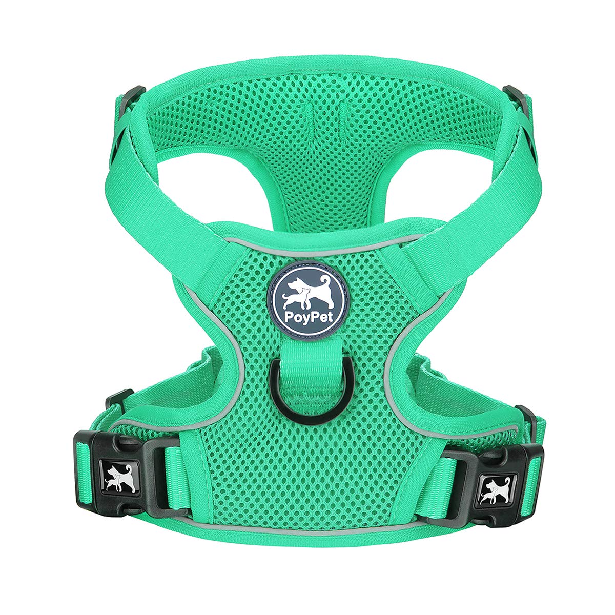 PoyPet Small Dog Harness - Reflective, Breathable Mesh, Mint Green, Size S