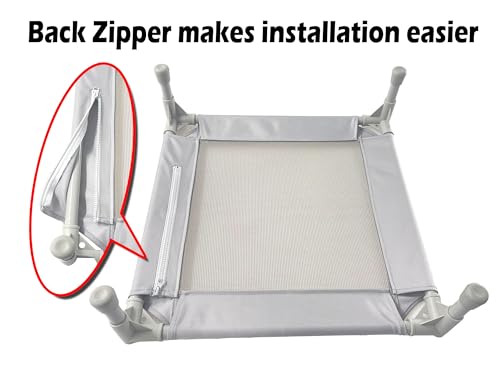 Pozico Elevated Pet Bed for Small Dogs and Cats - Breathable Mesh, 18.9x18.9 Inch, Gray Cooling Cot