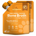 Primalvore Free-Range Chicken Bone Broth for Dogs & Cats - Mobility Formula with Collagen Peptides, Human Grade, 12 oz 2-Pack