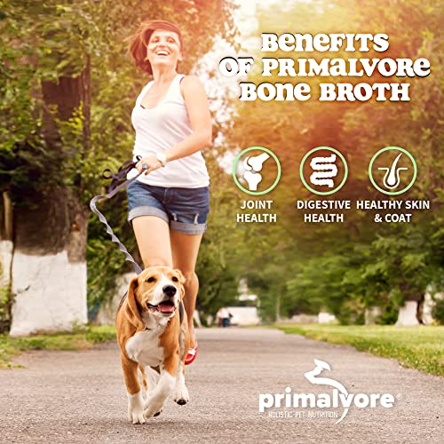 Primalvore Free-Range Chicken Bone Broth for Dogs & Cats - Mobility Formula with Collagen Peptides, Human Grade, 12 oz 2-Pack