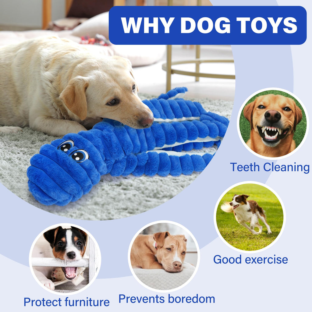 Prime Pets 27-Inch Squeaky Octopus Dog Toy – Large Plush with 6 Squeakers for Interactive Play
