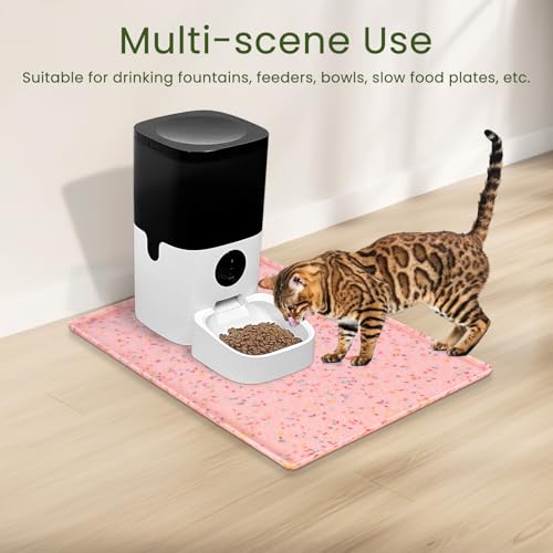 Ptlom Anti-Slip Dog Food Mat – Waterproof Silicone Feeding Tray for Dogs and Cats, Pink